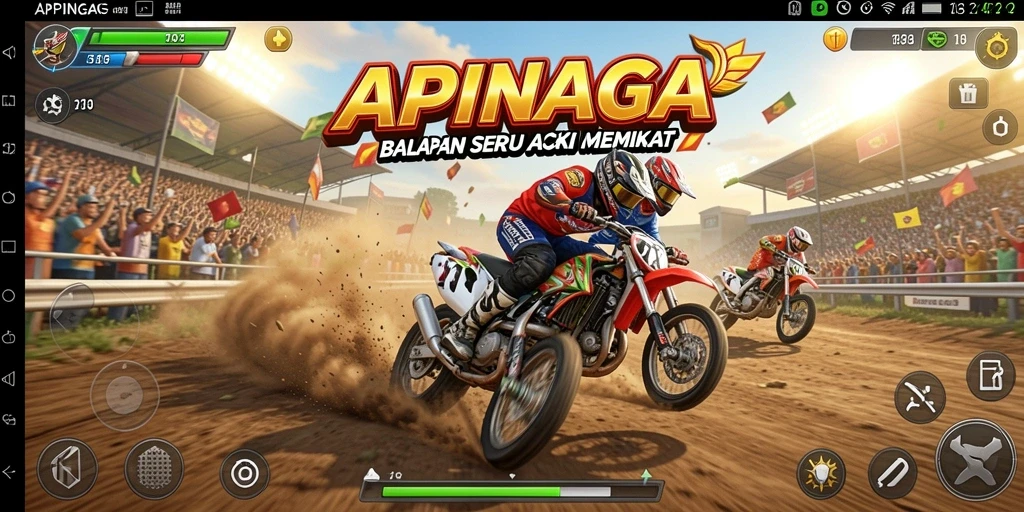 Tampilan gameplay APINAGA yang menarik dan mendebarkan.