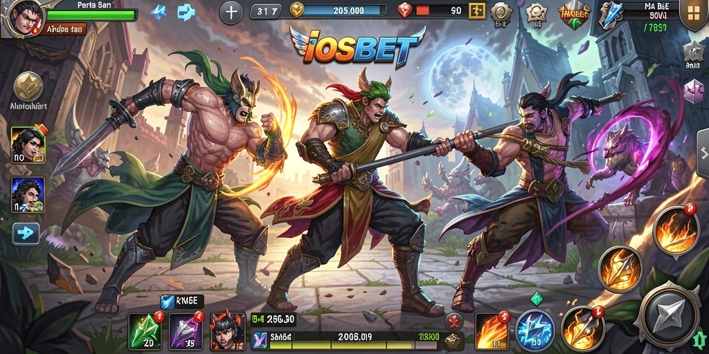Tampilkan gameplay seru pertarungan karakter di IOSBET.