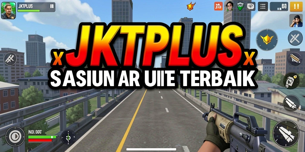 Screenshot gameplay JKTPLUS menggambarkan aksi pertempuran yang seru.