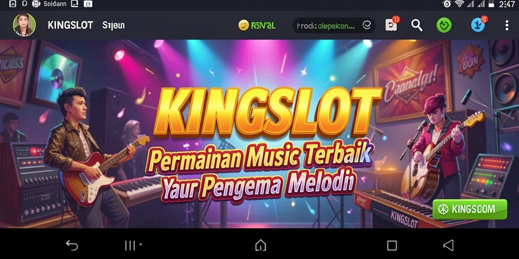Screenshot gameplay KINGSLOT menampilkan keseruan dalam memainkan musik.