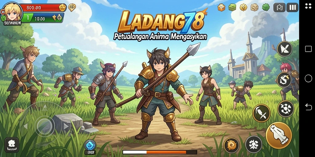 Tampilan utama gameplay LADANG78 yang menarik dan penuh warna.