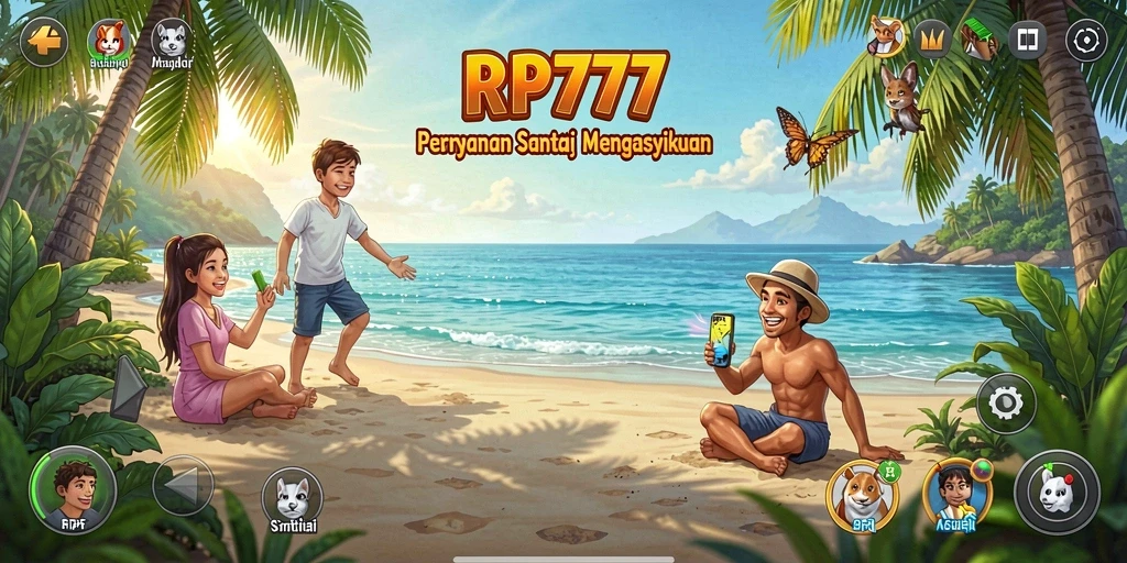 Tampilan gameplay RP777 yang ceria dan menghibur.