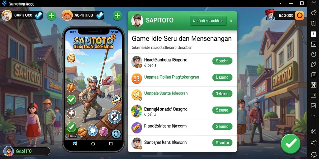 Tampilan gameplay SAPITOTO dengan mekanisme Idle yang menarik.