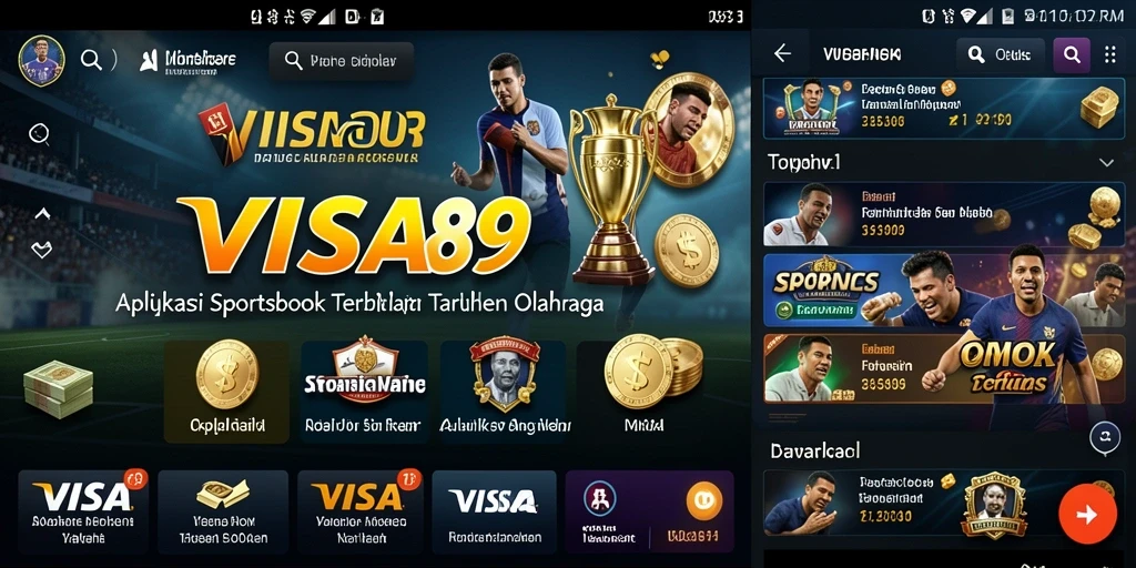 Tampilan utama gameplay Sportsbook di aplikasi VISA89.
